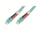 Digitus Optiskās &scaron;ķiedras patch kabelis DK-2533-01/3, 1m, OM3, LC uz LC, dupleksā, aqua, booted, halogēna brīvs