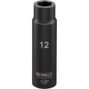 DeWALT triecienmuciņa 12 mm 1/2 in, 78 mm, Bi-Heksagon, dziļa triecienmuciņa