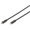 Digitus &uuml;henduskabel AK-300139-010-S, 1m, 10Gbps, USB Type C M/M, Power Delivery, 4K video/heli, vasktuum