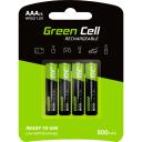 Green Cell GR04 akumulators, 4 gab., 800 mAh, 1.2 V, NiMH, -20 - 60 &deg;C, zaļ&scaron;, melns
