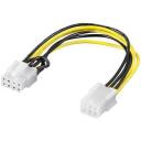 Goobay strāvas kabelis/adapters 93635, 0.2m, 8 pin PCIe - 6 pin PCIe, sievie&scaron;u - vīrie&scaron;u, iepakojums 1