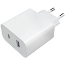Universāls ātrās uzlādes adaptīvs lādētājs viedtālruņiem un planšetdatoriem 33 W USB-C PD un USB-A Balts BHR4996GL Xiaomi