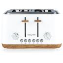 Salter Tosteris EK5823WHTVDE, 1630W, 4 maizītes, balts/koks, atkausē&scaron;ana, izņemama drupaču paplāte, atkārtota sildī&scaron;ana