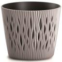 Prosperplast Gėlių vazonas Sandy Round 7267616, 220mm, 260mm, Apvalus, Rudas, Plastikas