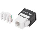 Lanberg Kontaktligzda KSUA-2000, 1 port, UTP, CAT 6a, 1.45cm, 1.61cm, IDC, 568A/B, melna, balta