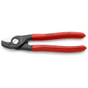 Kabeļu &scaron;ķēres, KNIPEX, 95 11 165 SB, plastmasas rokturi, grie&scaron;anas jauda līdz 50 mm&sup2;