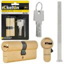 Keltin Цилиндр замка K02607, 30/30 мм, матовый латунный, 3 ключа, 25000 циклов, алюминий, ZnAl сплав
