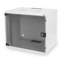 Digitus 7U sienas stiprinā&scaron;anas korpuss DN-19 07U-S-1, 40cm, 52cm, 36cm, IP20, dro&scaron;ības stikla durvis, 200&deg; atvēr&scaron;anas leņķis