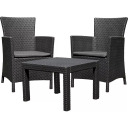Dārza mēbeļu komplekts Rosario Balcony Set pelēks KETER 29200030939 60x62x89cm krēsli, 59x59x43cm galds, 13kg
