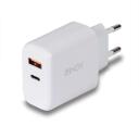 Lindy įkroviklis 73424 30W, 100-240V, 20V, 2 USB prievadai, greitas įkrovimas, apsauga nuo perkrovos, baltas