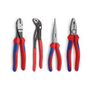 Pļau&scaron;anas un universālo knaibu komplekts "Basic 2", KNIPEX, 00 20 01 V08, 4 knaibas ar putu ielikni