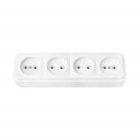 Розетка PRALESKA v / а, 4в., без заземления, белая BYLECTRICA