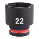 SHOCKWAVE&trade; IMPACT DUTY TRIECIENIZTURĪGAS UZGRIEŽŅU MUCIŅAS, 22 MM 3/8" IMPACT SOCKET STD - 1 PC, 4932480279 MILWAUKEE
