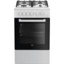 Beko Dujų-elektrinė viryklė FSS52020DW, 50cm, 85cm, 60cm, 4 dujiniai degikliai, 60l, Garų valymas, Grilis, A