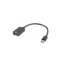 Lanberg USB adapteris C(M)-USB-A(F)2.0 AD-OTG-UC-01, 15cm, 480Mb/s, datu pārsūtī&scaron;ana, uzlāde, OTG atbalsts