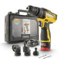 Kompaktne multifunktsionaalne puure- ja kruvikeeraja 12V, POWERPLUS, POWXBOX001, 4-in-1, 2000 mAh aku, 18 p&ouml;&ouml;rdemomendi seadistust