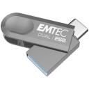 Emtec USB zibatmiņa ECMMD256GD283, 256GB, USB 3.2, 80Mbps, 20Mbps, pelēka, korpuss no plastmasas