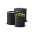 Flower pot set Cylinder Planters S+M+L grey KETER 29197934939