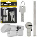 Keltin Цилиндр замка с ручкой K02702, 30/30G мм, 3 ключа, 25 000 циклов, алюминий, сплав ZnAl, винт для крепления в комплекте