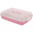 Cake transport box rectangular 45x29,5x11,1cm pink 0800415X51 Curver