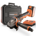 Akumuliatorinis kampinis šlifuoklis 20V, Ø115mm, 2x20V, 5,0/2,5Ah, POWDP35150 POWERPLUS