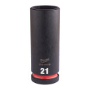 SHOCKWAVE&trade; IMPACT DUTY TRIECIENIZTURĪGAS UZGRIEŽŅU MUCIŅAS, 21 MM 1/2" IMPACT SOCKET DEEP - 1PC, 4932480339 MILWAUKEE