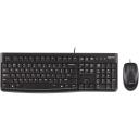 Logitech Klaviatuur ja hiir MK120 920-002562, 1.5m, 1000DPI, 3 nuppu, must, pritsmestekindel