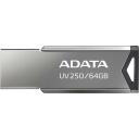 Adata USB флеш-накопитель AUV250-64G-RBK, 64 ГБ, серебристый, 1 упаковка, совместим с Windows, Mac, Linux