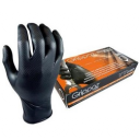 Нитриловые перчатки M-Safe (50шт.) Без талька, 10 / XL черный Grippaz