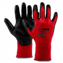 Рабочие перчатки, нейлон с полиуретановым покрытием, легкий полиуретан, очень тонкий, черный / красный, 9 / л 11410409 M-Safe