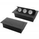 Galdā iebūvējams pagarinātājs, 3x schuko, bez kabeļa, melns; AE-PB03GS-20 GTV