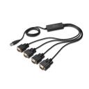 Digitus USB adapter USB 2.0 4x RS232, DA-70159, 1.5m, 4x DB9 isane, USB-A isane, USB 2.0, must
