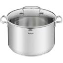 Tefal Кастрюля 32G7196455 28 см, 10 л, серебристая, нержавеющая сталь, с крышкой, подходит для электрических, газовых, галогенных