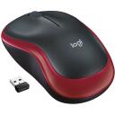Logitech USB optiline hiir M185/910-002237, 1000DPI, 3 nuppu, 10m traadita ulatus, AA aku, punane