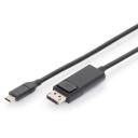 Digitus USB Type-C adaptera kabelis AK-300333-020-S, 2 m, USB-C, DisplayPort, 4K atbalsts, datu pārsūtī&scaron;anas ātrums 32,4 Gbit/s