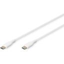 Digitus Silikona savienojuma kabelis AK-300341-010-W, 1m, 60W, 480 Mbps, 24 pin USB-C, balts