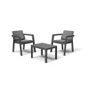 Sodo baldų komplektas "Emily" Balkono komplektas su pagalvėlėmis pilkos spalvos KETER 29209814939 68x64x75cm, 65x47x42cm, 11,10kg