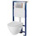 Cersanit Rippuv WC komplekt 1067382, 12.5 - 25 cm, 51 cm, 112 - 132 cm, Duroplast, Metall, Koos paagiga, Nupuga