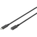 Digitus USB 3.1 Gen.2 pikenduskabel AK-300210-007-S, 0,7m, 10Gbps, Type C isane/naine, 20V/5A, 4K tugi