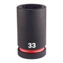 SHOCKWAVE&trade; IMPACT DUTY TRIECIENIZTURĪGAS UZGRIEŽŅU MUCIŅAS, 33 MM 1" IMPACT SOCKET DEEP - 1PC, 4932480427 MILWAUKEE