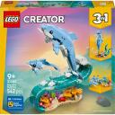 Lego Konstruktors 3in1 31385, 542 gab., dzīvnieki, delfīni, jūraszirdziņ&scaron;, krabis, kustīgas daļas