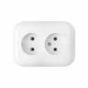 Socket HARMONY, unearthed, 2p., White BYLECTRICA