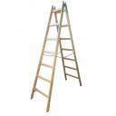 Puidust kahepoolne redel 2x7 150kg AW23038 AWTOOLS