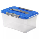 Box with lid and handle Hobby Optima 15L 37,4x28x21cm transparent/blue 0800032376 Curver