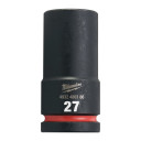 SHOCKWAVE&trade; IMPACT DUTY TRIECIENIZTURĪGAS UZGRIEŽŅU MUCIŅAS, 27 MM 3/4" IMPACT SOCKET DEEP - 1PC, 4932480386 MILWAUKEE