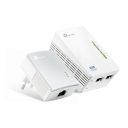 300Mbps AV600 Wi-Fi Powerline Extender Starter Kit, TP-Link, TL-WPA4220KIT, 600 Mbps, 10/100 Mbps, 2 Ethernet Ports, 300 m
