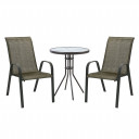 Комплект садовой мебели DUBLIN стол и 2 стула коричневый K119283 HOME4YOU