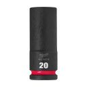 SHOCKWAVE&trade; IMPACT DUTY TRIECIENIZTURĪGAS UZGRIEŽŅU MUCIŅAS, 20 MM 1/2" IMPACT SOCKET DEEP - 1PC, 4932480338 MILWAUKEE