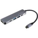 Fixed dokkimisjaam FIXHU-MN-GR, 5-port USB-C HUB Mini, 1xUSB-C, hall