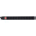 Gembird Pagarinātājs EG-PDU-10C132C19, 10xC13, 1U, 16A, C20, 2m, melns